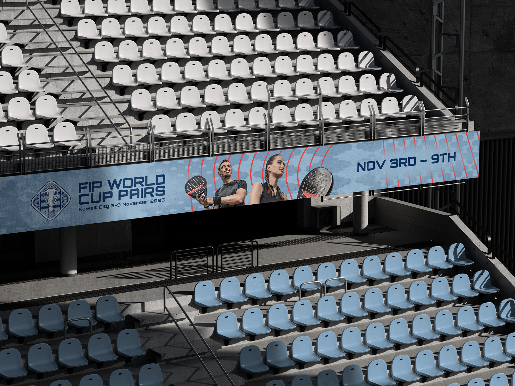 FIP World Cup Stadium Ad Board Mockup